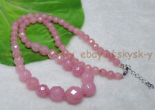 Faceted 6-14mm Exquisite Pink Rhodochrosite Round Bead Gemstone Jewelry Necklace