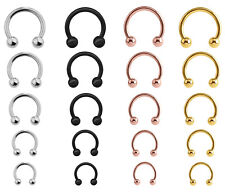 Horseshoe Barbell Bar Circular Piercing Surgical Steel Nose Septum Nipple Ear