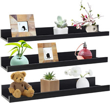 24 Inch Black Wall Mounted Floating Shelves Set of 3, Picture Shelving Ledge - Toronto - Canada