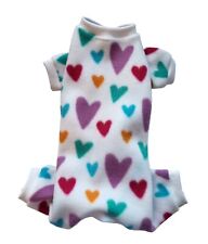 Pink Purple Green Hearts Fleece Pajamas Dog Puppy Teacup Pet Clothes 4xs & XXXS - Toronto - Canada