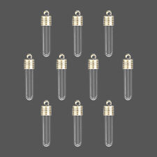 10X Clear Mini Empty Glass Bottle Wish Pendant Necklace Vials Jewelry Xmas Craft