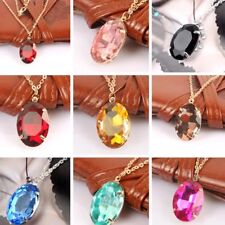 Women's Fashion Silver Chain Crystal Rhinestone Pendant Necklace Jewelry Gift