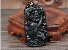 Obsidian zhong kui pendant necklace Lucky Wholesale Carved 100% Handmade Jewelry