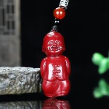 Natural jade Pendant Son of Wealth statue necklace figurines Jewelry amulet