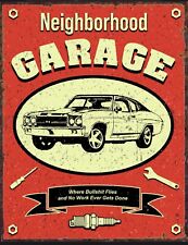 Neighborhood garage metal tin sign￼ automotive home shop wall decor #2440 NEW