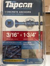 Tapcon Concrete Screw Anchor 3/16 in. Dia. x 1-3/4 in. L 75 per box - Heiskell - US