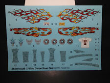 1937 37 Ford Coupe Street Rod 1/24 waterslide decal sheet flames pinstripes