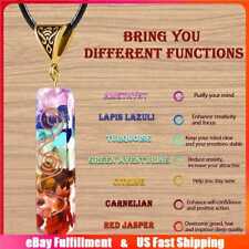 Natural Orgonite Energy Stone Pendant Chakra Healing Crystal Necklace Reiki Gift