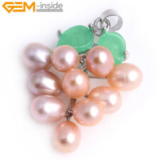 Freshwater Cluster Pearls Gold Plated Grape White Jewelry Pendant Necklace Gift