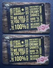 Lot Of 2 UNUSED Fuddruckers World's Greatest Hamburgers Gift Card $50 Value