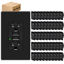 GFCI Outlet 20 Amp Weather Resistant TR GFI Duplex Receptacles ETL Black 50Packs - South El Monte - US