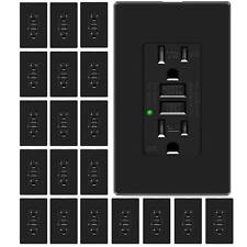 GFCI Outlet 15 Amp Weather Resistant TR GFI Duplex Receptacles ETL Black 20 Pack - South El Monte - US