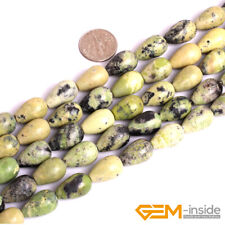 Natural Green African Turquoise Stone Loose Spacer Beads For Jewelry Making 15”