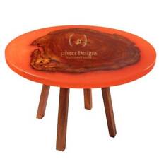 Table Round Epoxy Resin Wooden Coffee Table Living Room Home Decor Furniture