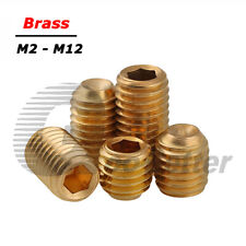 Brass Grub Screws Cup Point Allen Socket Set Screw DIN916 M2,2.5,3,4,5,6,8,10,12 - CN