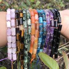 Natural Cylinder Shape Faceted Aquamarines Loose Beads For Jewelry Making 7.5''