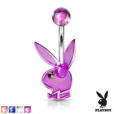 AB Effect Acrylic Playboy Bunny Belly Bar With Clear Gem Eye
