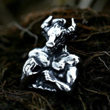 Minotaur Deity Stainless Steel Ancient Minoan God Silver Pendant Jewelry
