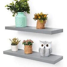 24 Inch Floating Shelves for Wall Solid Wood Wall Mounted Shelves 24inch Grey - Toronto - Canada