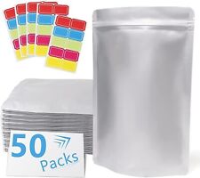 50 Pack Extra Thick 9.4 Mil 7''x10''-1 Quart Mylar Bags for Long-term Food...