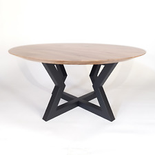Simple Design Coffee Table Espresso Round Corner - Miami - US
