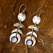 Bohemian Moon Phase Moonstone Earrings Fashion Women's Vintage Jewelry Gifts
