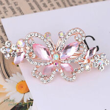 Small Crystal Butterfly Barrette Rhinestone Hair Clip Wedding Party Jewelry Gift