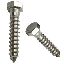 3/8 X 1.5" - 304 Grade Stainless Steel lag Screws, Hex Head Fasteners,... - Tuckerton - US"