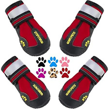 Qumy Dog Boots Pets Anti-Slip Waterproof Shoes Black Size 4 Reflective Tread - Toronto - Canada