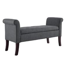 Linon Home Decor Storage Bench Charcoal Gray Minimalist Design Flip Top Seat - Toronto - Canada
