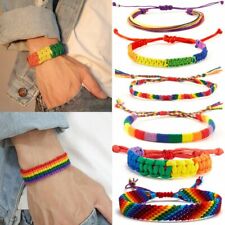 Rainbow LGBT Gay Pride Bracelet Wristband Lesbian Rope Men Women Jewelry Gift