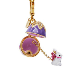 Juicy Couture Jewelry Enamel Rabbit Easter Egg Bunny Charm necklace Pendant cute