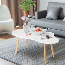 Tea Table, Living Room Center Minimalist Display Coffee Table with Cloud Shape w - Walnut - US
