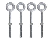 3/8 x 8" Plain Eye Bolts Forged HDG Rigging Anchor Point - Pack of Four - Williamsport - US"