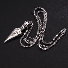 Men's Retro metal silver plated Pendant Necklace Long Neck Chain Punk Jewelry