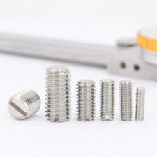 Stainless Steel Slotted Head Flat Point End Headless Grub Bolt Set Screw M1.6-M8 - CN