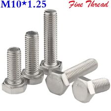 M10 - 1.25 Fine Thread 304 Stainless Steel External Hex Head Bolts Screws DIN933 - CN