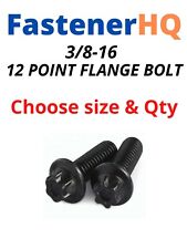 3/8-16 Coarse 12-Point Flange Screws Alloy Steel Black (Choose Size & Qty) - Munster - US