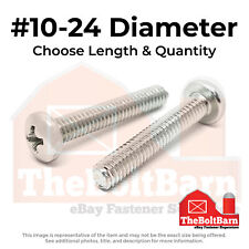 #10-24 Stainless Phillips Pan Head Machine Screws (Choose Length & Qty) - US