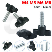 Clamping Thumb Screw Tee Wing Knob Head Hand Grip Bolt M4 M5 M6 M8 Plastic Black - CN