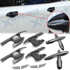 Carbon Fiber Style Door Handle + Door Handle Bowl Kit For Toyota Camry 2018-2024