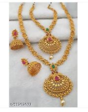 Gold Plated Jhumka Earrings Indian Bollywood Choker Necklace set Bridal Jewelry