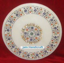 18'' white antique Marble Center corner Table Top Inlay lapis malachite y10