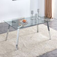 A modern minimalist rectangular glass dining table,63*35.4"*30" - New York - US"
