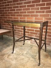 Vintage MCM Metal Industrial Typewriter Table Glass Top Drop Leaf Rolling Stand - Mumbai - India