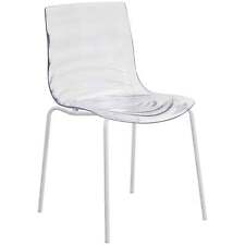 Astor Minimalist Dining Chair ABS Plastic Stackable Side Chair with White Stainl - US
