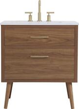 Bathroom Vanity Sink Mid-Century Modern Tapered Cylinder Legs Cylindrical Gold - Toronto - Canada