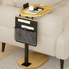 Yumkfoi Couch Side Table with Adjustable Heights, Bamboo Sofa Tray Table... - US