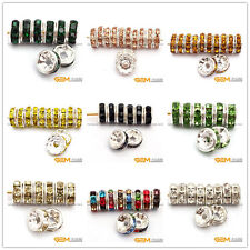 100 Pcs Czech Crystal Rhinestone Rondelle Spacer Loose Beads For Jewelry Making