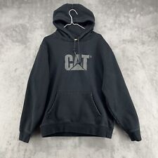 CAT Caterpillar Sweatshirt Mens XL Black Hoodie Heavyweight Construction Tools
